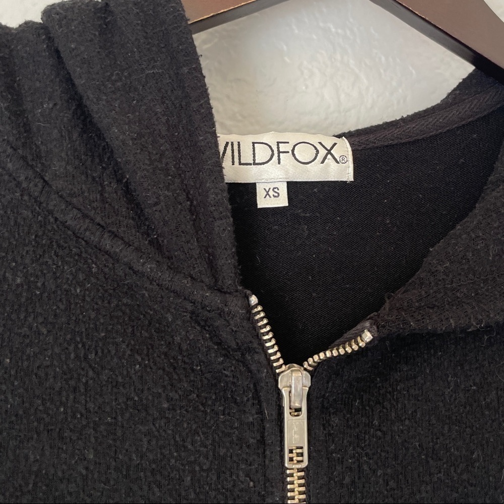 Wildfox Solid Black Basic Tracksuit Full Zip Hood… - image 6